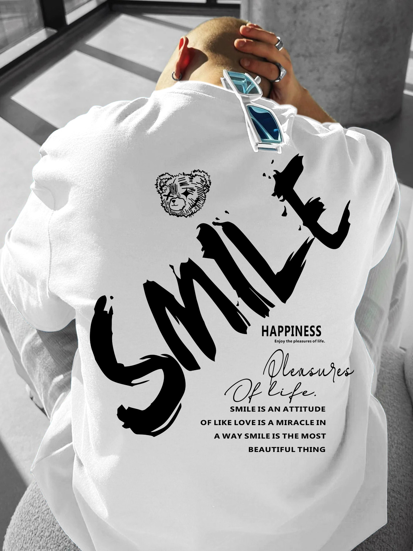 Streetwear Brand Quotes - Men's Oversized Streetwear T-shirt Brand Smile