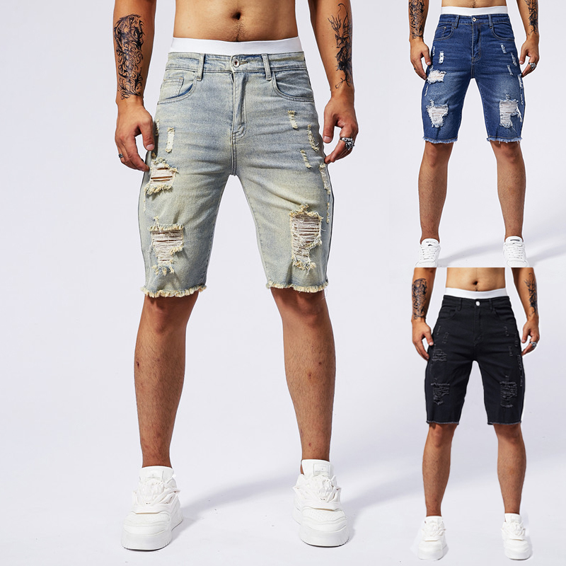 2025 Summer New Men's Ripped D - Streetwear Brand Marketing recension och pris