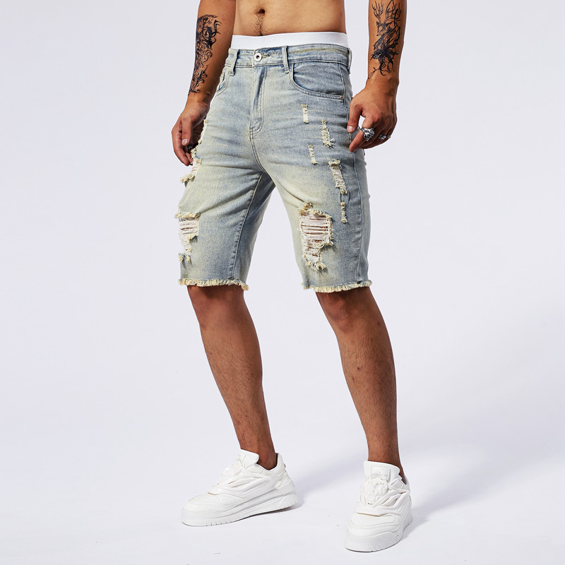 2025 Summer New Men's Ripped D - Streetwear Brand Marketing recension och pris